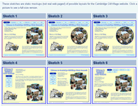Click to view the design sketches for the Cambridge CitiVillage website