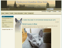 Click to view the final design for the Wychwood Russian Blue Cats website