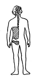 Figure 5: possible location of the fragments when worn